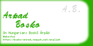 arpad bosko business card